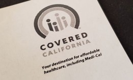 Close-up of logo on paper for Covered California, the state's subsidized health insurance exchange and Medicaid administrator for California, on Aug. 22, 2019. 