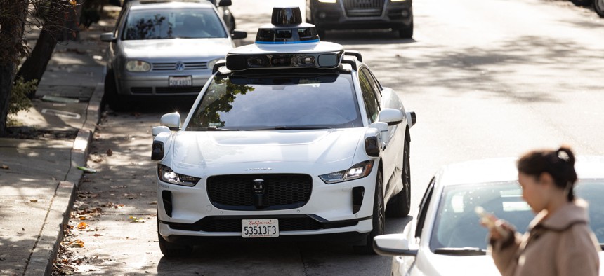 A Waymo autonomous vehicle on in San Francisco. California enacted a law this year that will, among other things, require manufacturers to continuously monitor every autonomous vehicle on the road and designate a remote human operator to immobilize a vehicle if necessary.