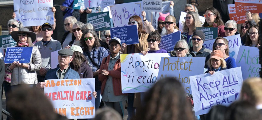 Coloradans for Protecting Reproductive Freedom campaign held an event at the Colorado State Capitol to starts the group's campaign to get a proposed abortion measure on the November ballot in Denver on Jan. 22, 2024.