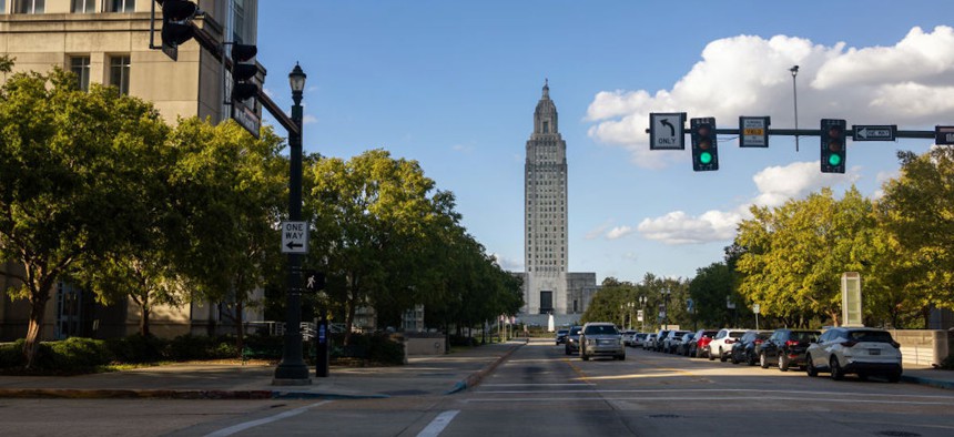 Louisiana State Capitol building in Baton Rouge.