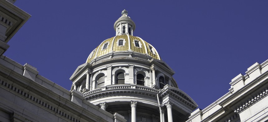 Golden dome at the Colorado Capital Building in Denver.