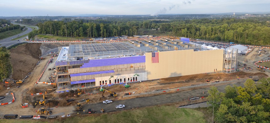 Aerial View of a data center being constructed in Ashburn, VA.
