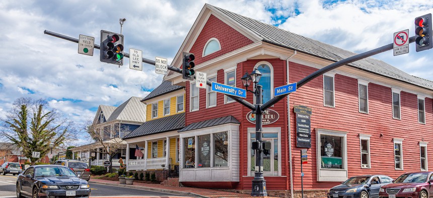 An intersection in Fairfax County, Virginia