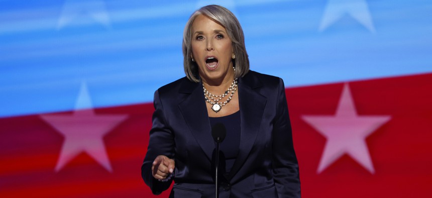 New Mexico Gov. Michelle Lujan Grisham speaks during a previous event.