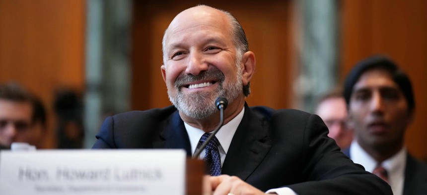 Commerce Secretary Howard Lutnick testifies before Congress earlier this year.