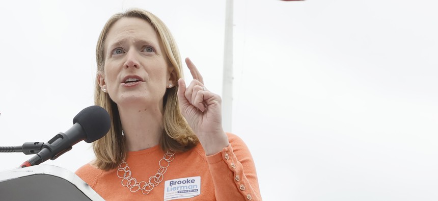 Maryland Comptroller Brooke Lierman speaks during a 2022 event. Lierman warned that six months of DOGE cuts have already had a "big impact" on the state's economy.