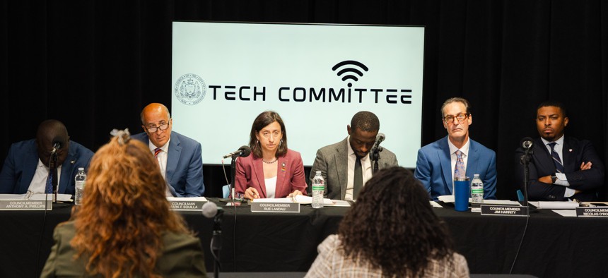 Philadelphia City Councilmembers at the first city AI hearing