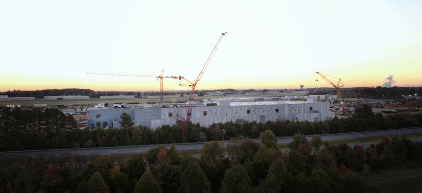 Construction of Microsoft Azure data center campus, known as IAD01-1 and IAD01-2 in Leesburg, Virginia, on Oct. 19, 2024. 