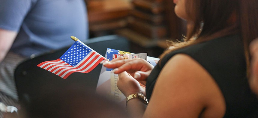 Attendees clap during a Citizenship Recognition Ceremony at City Hall in Wilkes-Barre on Tuesday, Aug. 5, 2025.