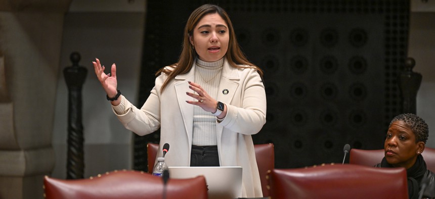 State Sen. Kristen Gonzalez will lead a committee hearing on the risks of AI technologies on Thursday.
