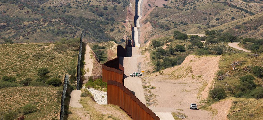 View of the US-Mexico border wall in Nogales, Arizona on Sept. 17, 2025. 
