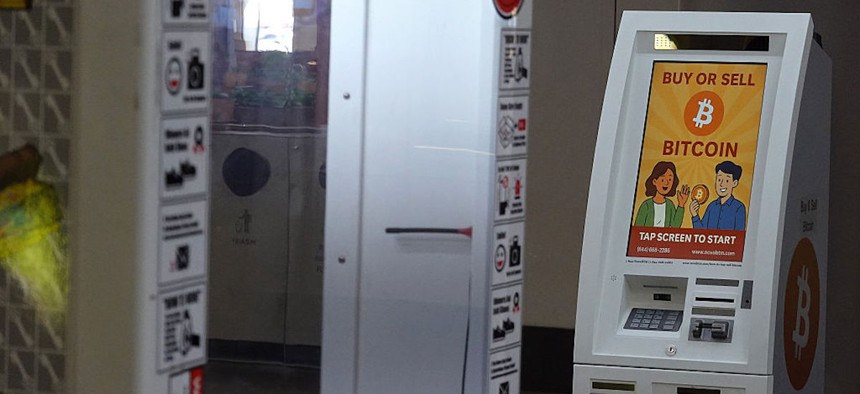 A view of a Bitcoin ATM at Northgate Mall on Feb. 5, 2026, in San Rafael, California. 