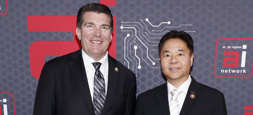 (L-R) Representative Jay Obernolte and Representative Ted Lieu attend AI Honors hosted by the Washington AI Network at Waldorf Astoria on June 03, 2025 in Washington, DC.