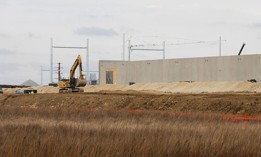 Construction continues at the Beaver Dam Commerce Park where a new Meta data center is being built on March 31, 2026, in Beaver Dam, Wisconsin.