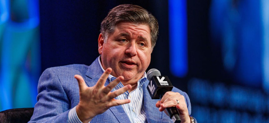 Illinois Gov. JB Pritzker at Keynote "From Sci-Fi to Society: The Next Era of AI and Quantum Computing" at Austin Convention Center on March 11, 2025, in Austin, Texas.