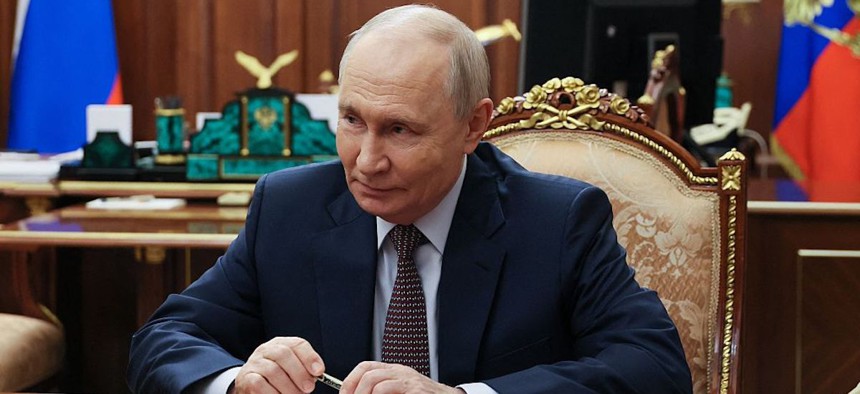 Russia's President Vladimir Putin attends a meeting with the Prime Minister in Moscow on October 19, 2026.