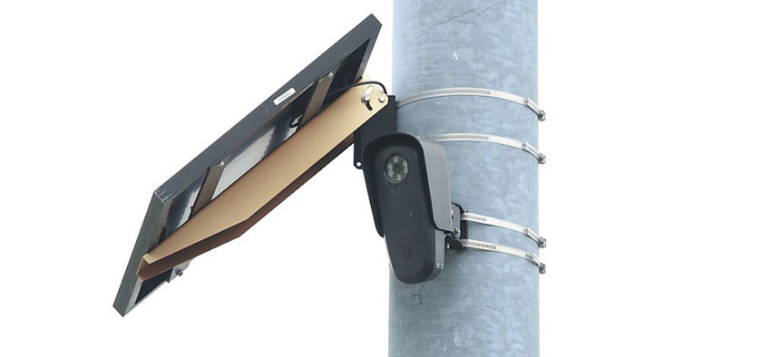A Flock Safety camera is mounted high on traffic signal pole at the intersection of Chapman Avenue & Harbor Boulevard in Garden Grove, California, on Friday, Aug. 14, 2026.