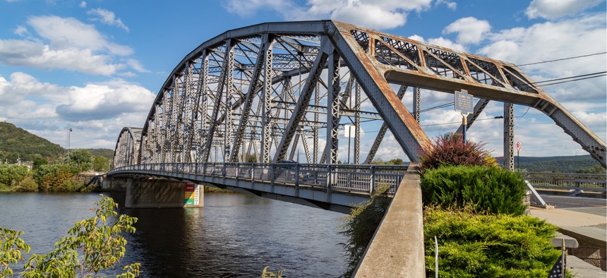 The Mid-Delaware Bridge in Matamoras, Pennsylvania. Development patterns are clashing with a growing rate (and intensity) of flooding events across the state.