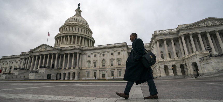 The Capitol is seen as the partial government shutdown lurches into a third week with President Donald Trump standing firm in his border wall funding demands, in Washington, Monday, Jan. 7, 2019.