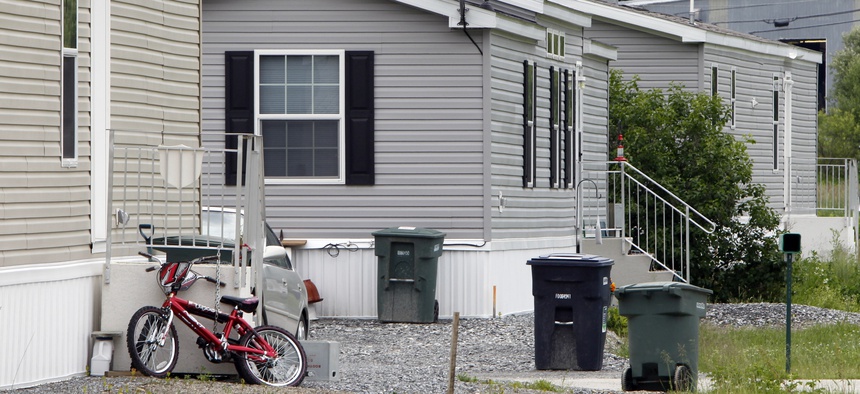 New mobile homes are seen on Tuesday, June 12, 2012 in Berlin, Vt. The state of Vermont is providing additional tax relief to people whose mobile homes were damaged or destroyed during last year's spring flooding or from Tropical Storm Irene.