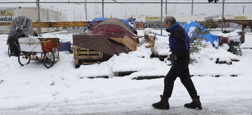 Kevin Shepherd, who lives in a tent in Seattle, said keeping warm is the hardest task in winter. Supporters of the eviction moratorium bill said that the measure is necessary to prevent more people from ending up in the street during cold months.