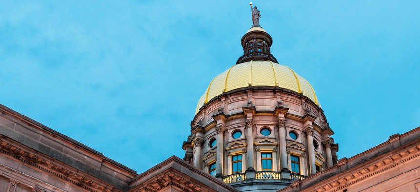The Georgia state Capitol, in Atlanta. Georgia is one of the states where there've been tensions between state and local officials over the coronavirus response effort.