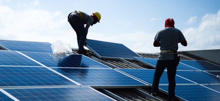 State restrictions have kept many workers at home, especially in fields such as solar installation and energy efficiency that can require home visits.