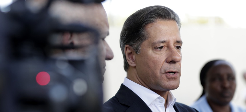 Miami-Dade County Public Schools Superintendent Alberto Carvalho, pictured here in March, said on Monday that the "community deserves better" after software problems stymied the first day of online school.