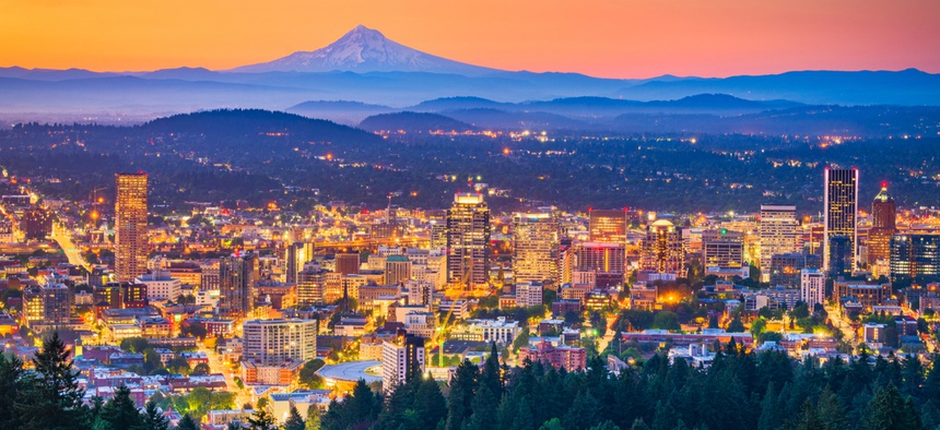 The Portland skyline. Portland is among several cities and states who've increased taxes on high earners to generate revenue for public services.