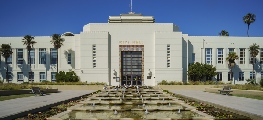 Santa Monica City Hall. A portion of the facility has been renovated to be one of the most energy efficient buildings in the region.