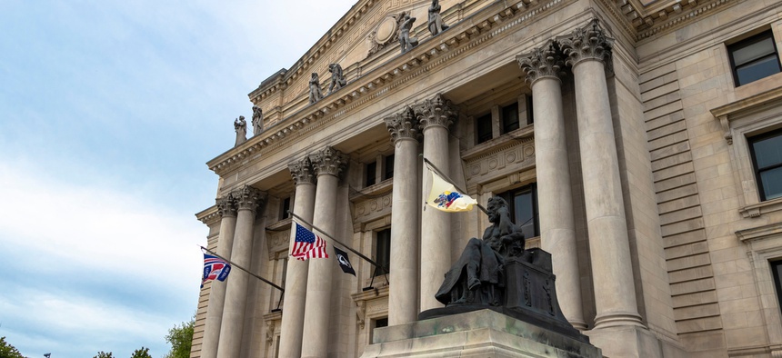 Essex County Courthouse in New Jersey. In recent months, the only real bad news for debt buyers was that local courts across the country temporarily shut down.