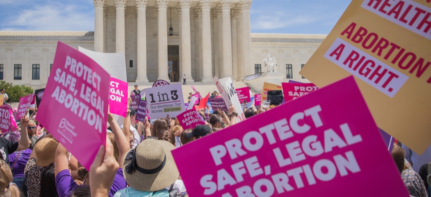 A protest in support of abortion rights outside the Supreme Court in May 2019.