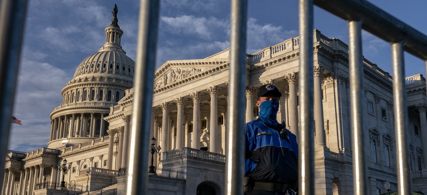 The Senate side of the U.S. Capitol is seen on the morning of Election Day, Tuesday, Nov. 3, 2020, in Washington.