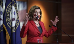 Speaker of the House Nancy Pelosi, D-Calif., talks to reporters about the impact of the election on the political landscape in Congress, at the Capitol in Washington, Friday, Nov. 6, 2020.