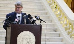 Gabriel Sterling, Georgia's voting system implementation manager, speaks on Monday, Nov. 30, 2020, during a news conference, in Atlanta.