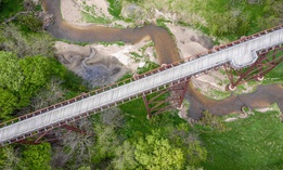 A bridge over a creek along Nebraska's Cowboy Trail.
