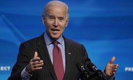 President-elect Joe Biden speaks during an event at The Queen theater in Wilmington, Del., Friday, Jan. 8, 2021, to announce key administration posts. 